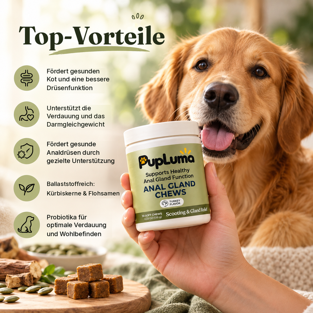 Analdrüsen-Snacks – Gegen Schlittenfahren, für gesunde Analdrüsen und bessere Verdauung bei Hunden